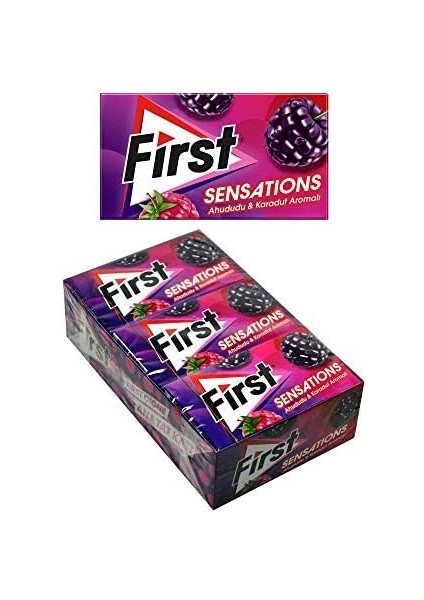 First Sensations Ahududu & Karadut Aromalı Sakız 27 gr - 12 Adet