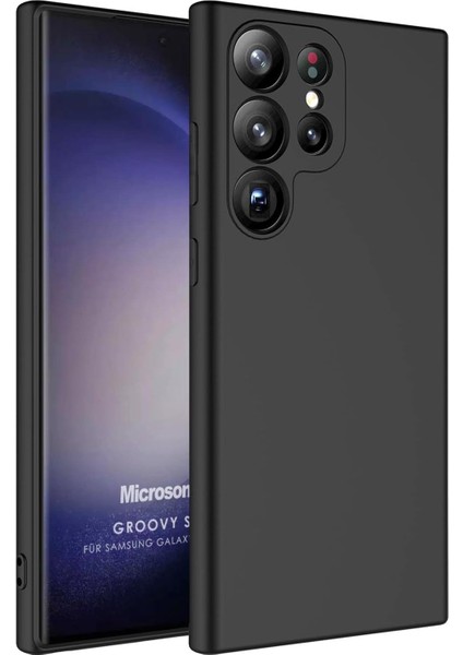 S23 Ultra Için Kılıf Groovy Soft Siyah [ S23 Ultra ile Uyumlu Kılıf - Siyah]
