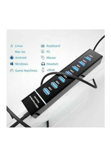 PX-3017 Onezero 1.2 Metre Usb3.0 Hub, 7 Port USB 3.0 Çoklayıcı, USB Çoklayıcı Siyah, 7 Port USB Hub fiyatları