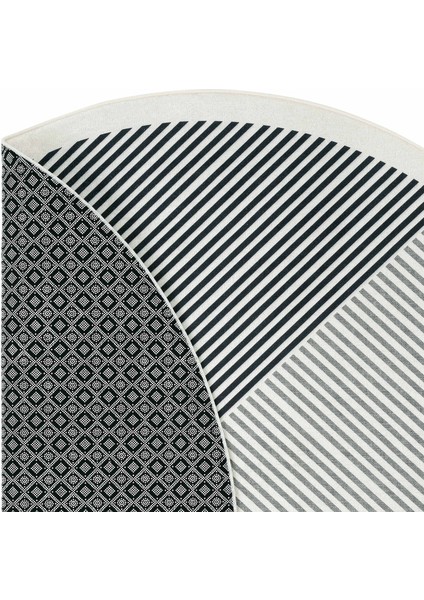 Pratico Gri Yuvarlak Halı Dijital Baskı Geometrik Desen Yumuşak Kaymaz Taban Yıkanan Mutfak Halısı fırsatları