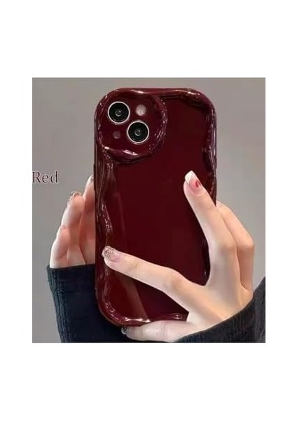 Go Aksesuar 13 ve 14 ile Uyumlu Darbe Önleyici Dalgalı Bordo Antişok Silikon Kılıf modelleri