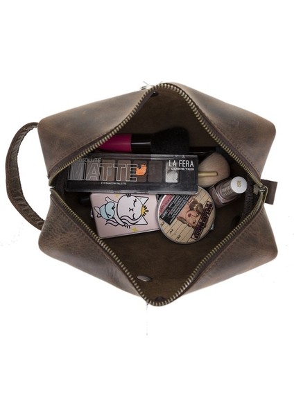 Deri Bakım ve Seyahat Çantası, M Beden, G6 Kahverengi indirimleri