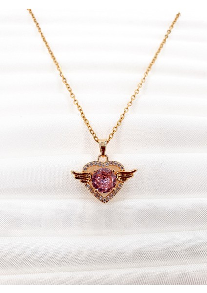 Kanatlı Kalp Figürlü Altın Kolye 𓆩♡𓆪 SF Signature Serisi fiyatları
