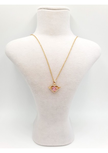 Kanatlı Kalp Figürlü Altın Kolye 𓆩♡𓆪 SF Signature Serisi fırsatları