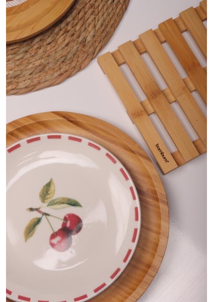 Shine 6 Kişilik 47 Parça Doğal Bambu Porselen Kahvaltı Takımı – Kahvaltı Seti Sunum Seti fiyatları