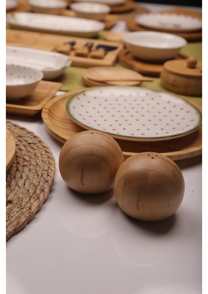 Shine 6 Kişilik 47 Parça Doğal Bambu Porselen Kahvaltı Takımı – Kahvaltı Seti Sunum Seti modelleri