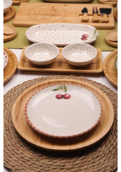 Shine 6 Kişilik 47 Parça Doğal Bambu Porselen Kahvaltı Takımı – Kahvaltı Seti Sunum Seti fırsatları