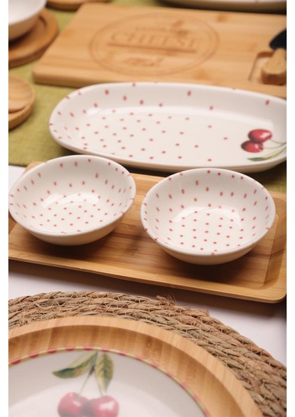 Shine 6 Kişilik 47 Parça Doğal Bambu Porselen Kahvaltı Takımı – Kahvaltı Seti Sunum Seti indirimleri