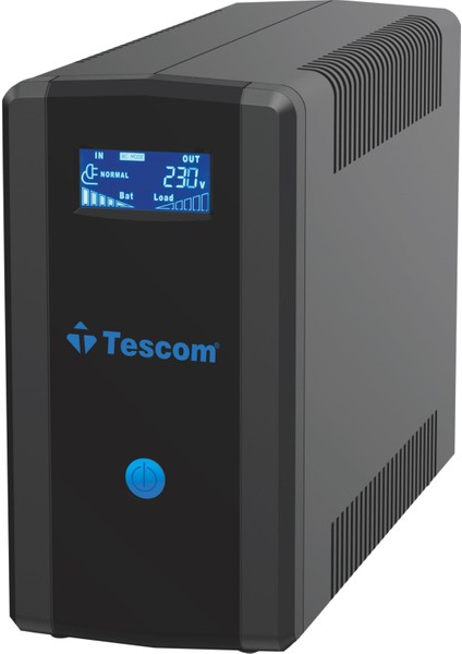 Tescom Leo+ 1200VA 1f/1f (2X7AH) 5/10DK LCD Lıne Interaktıf Ups