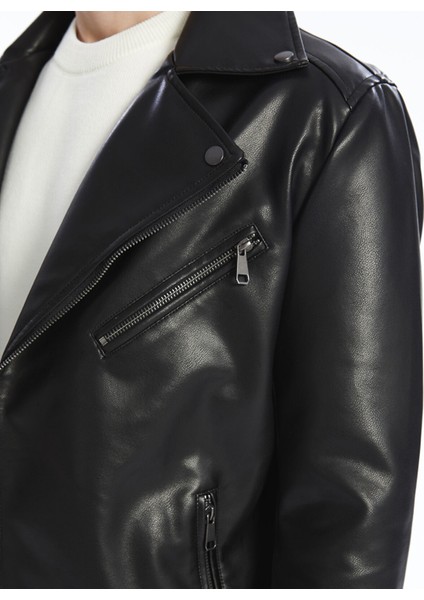 Yeni Sezon Slim Fit Erkek Deri Görünümlü Ceket fırsatları