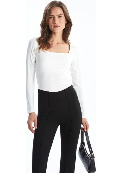 Yeni Sezon Kare Yaka Kadın Body