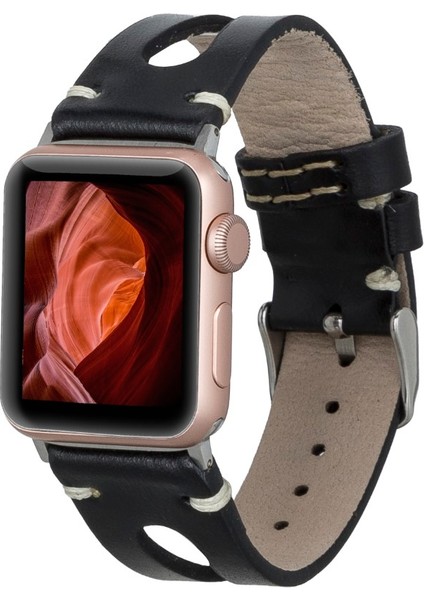 Apple Watch Uyumlu Deri Kordon 42-44-45MM 42BA2 Rst1