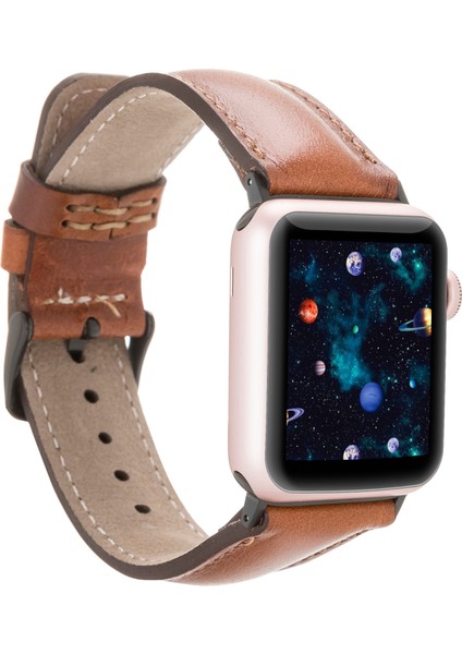 Apple Watch Uyumlu Deri Kordon 38-40-41MM RTST2EF Taba