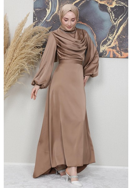 Kuyruklu Degaje Elbise Sütlükahve fiyatları