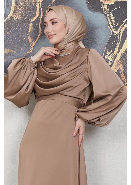 Kuyruklu Degaje Elbise Sütlükahve indirimleri