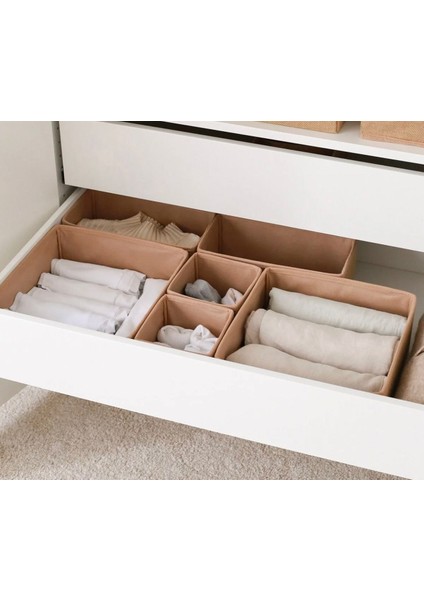 Jüt Kumaş 4 Bölmeli Çekmece Içi Düzenleyici – Doğal Renk Organizer Kutu fiyatları