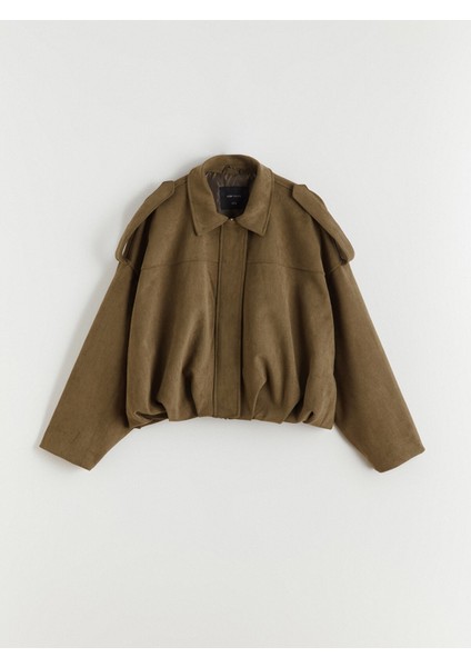 Yeni Sezon Gömlek Yaka Oversize Kadın Süet Görünümlü Ceket indirimleri