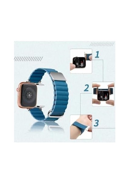 Ile Uyumlu 38MM/40MM Krd-78 Pu Deri Kordon Strap Kayış Koyu Yeşil modelleri