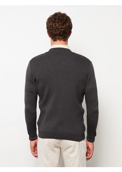 Yeni Sezon Standart Kalıp Kolej Yaka Erkek Triko Hırka indirimleri