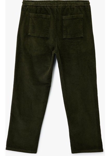 Pamuklu Cepli Bol Kalıp Beli Bağcıklı Fitilli Kadife Pantolon fiyatları