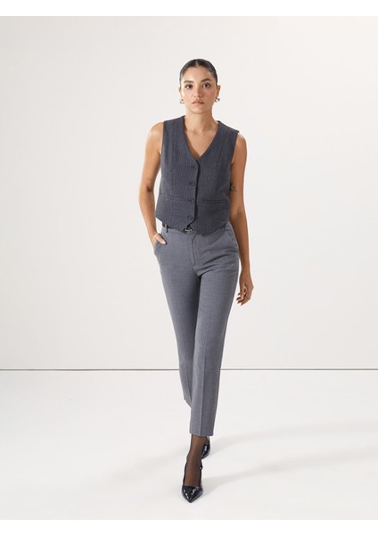 Yeni Sezon V Yaka Çizgili Kadın Klasik Yelek fiyatları