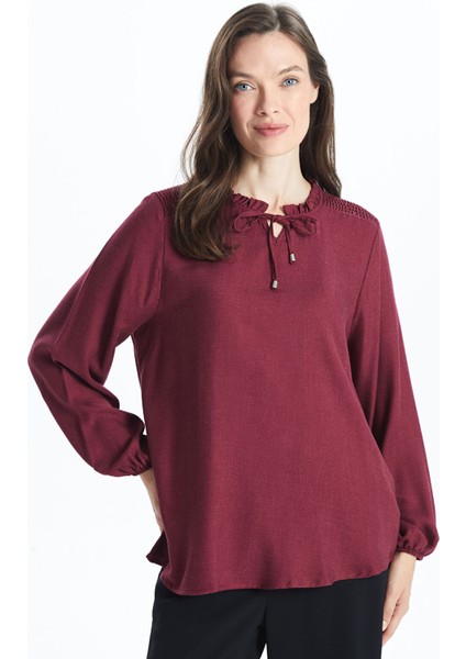 Yeni Sezon Bağlamalı Yaka Kadın Bluz