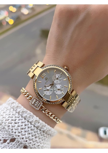 Çelik Kordon 2 Yıl Garantili 3 Atm Suya Dayanıklı Spor Kadın Kol Saati+Bileklik YBG.10661.3 fiyatları