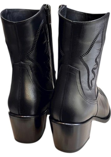 Siyah Hakiki Deri Işleme Detaylı Western Bot modelleri