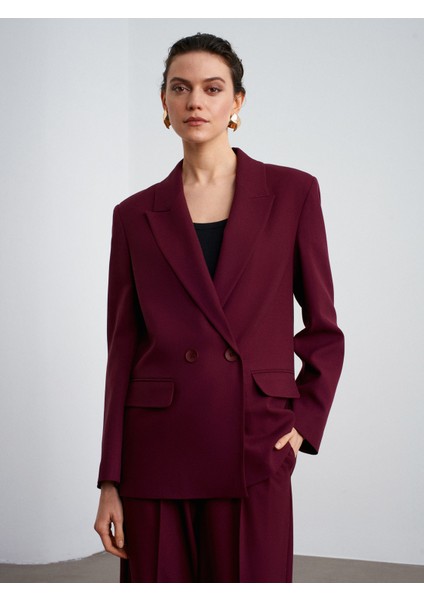 60767 Blazer Ceket-Bordo modelleri