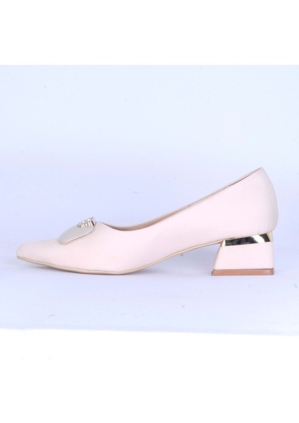 Moda Ayakkabı 170 Krem Süet Kadın 5cm Topuklu Ayakkabı modelleri