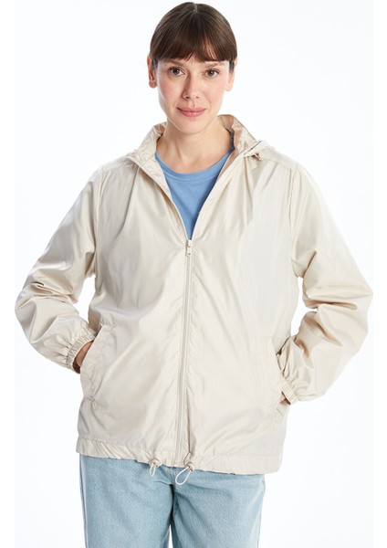 Yeni Sezon Kadın Kapüşonlu Düz Yağmurluk