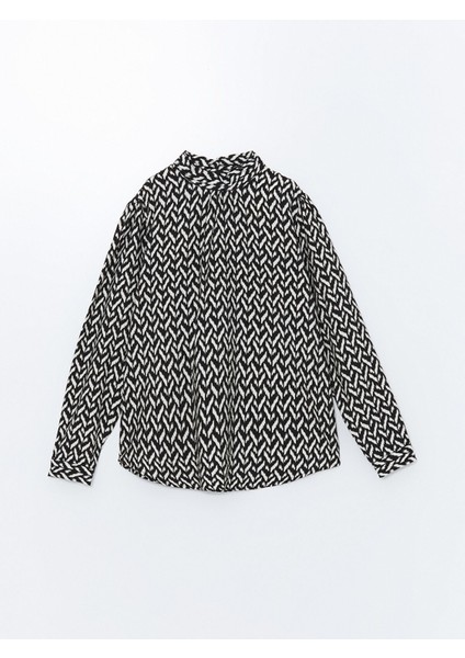 Yeni Sezon Dik Yaka Desenli Oversize Kadın Bluz indirimleri