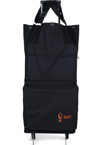 Mine Model Sessiz 2 Teker Iş Yük Taşıma Çantası, Laptop, Katlanabilir Teleskobik Kollu, Siyah