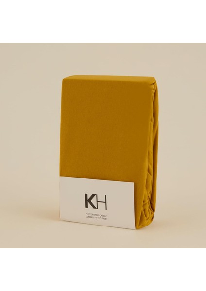 Penye Fitted Çarşaf Tek Kişilik 100X200+30 cm Hardal