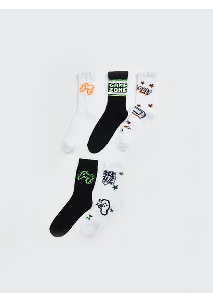 Yeni Sezon Desenli Erkek Çocuk Soket Çorap 5'li