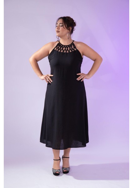 Kadın Büyük Beden Siyah Elbise modelleri