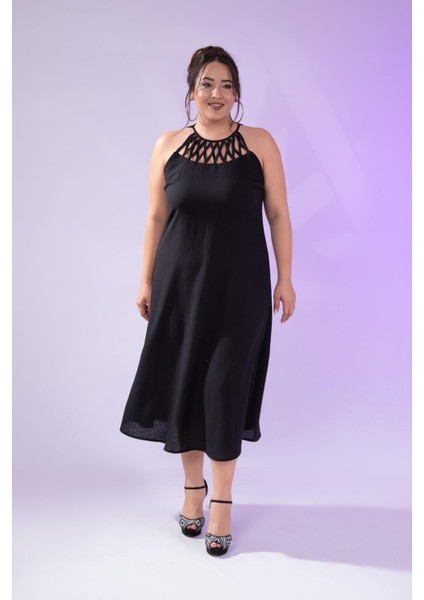 Kadın Büyük Beden Siyah Elbise fırsatları