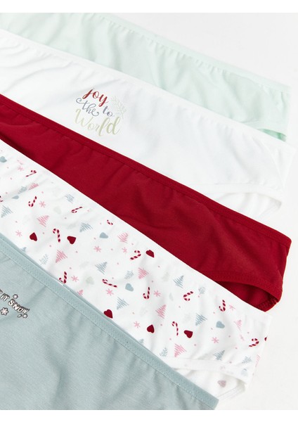 Yeni Sezon Yılbaşı Temalı Bikini Külot 5'li fırsatları