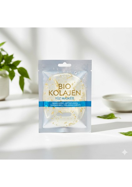 Yüz Maskesi Nemlendirici, Bio Kolajen Şeffaflaşan, Canlandırıcı, Yaşlanma Karşıtı Kore Yüz Maskesi