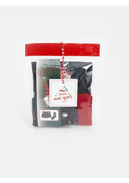 Yeni Sezon Yılbaşı Temalı Erkek Boxer ve Çorap