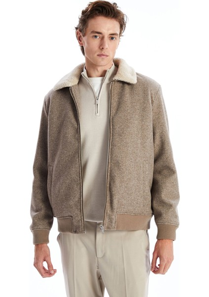 Yeni Sezon Standart Kalıp Gömlek Yaka Erkek Kaşe Mont