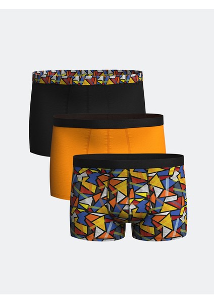 Yeni Sezon Standart Kalıp Pamuklu Esnek Erkek Boxer 3'lü