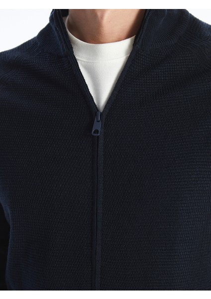 Yeni Sezon Standart Kalıp Dik Yaka Erkek Triko Hırka modelleri