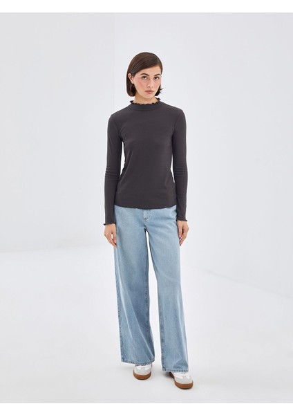 Yeni Sezon Dik Yaka Dokulu Kadın Body fiyatları