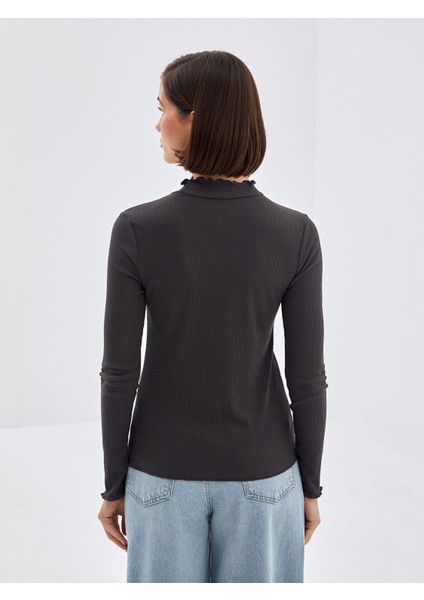 Yeni Sezon Dik Yaka Dokulu Kadın Body fırsatları