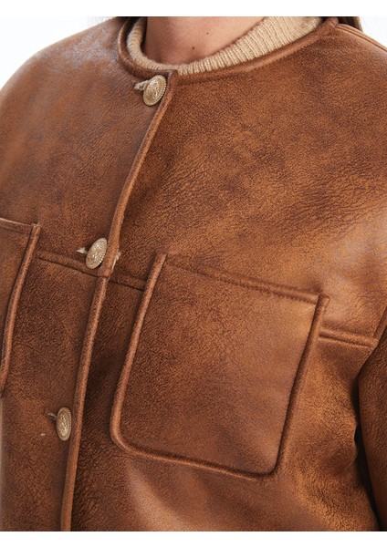 Yeni Sezon Bisiklet Yaka Kadın Süet Görünümlü Mont fırsatları