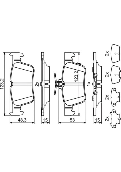 Ford Mondeo 2015> Focus 2018> Arka Fren Balatası | Bosch 0986494839 - DG9C 2M007 Ha