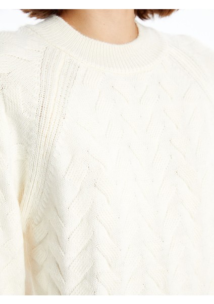 Yeni Sezon Bisiklet Yaka Kendinden Desenli Kadın Triko Kazak modelleri