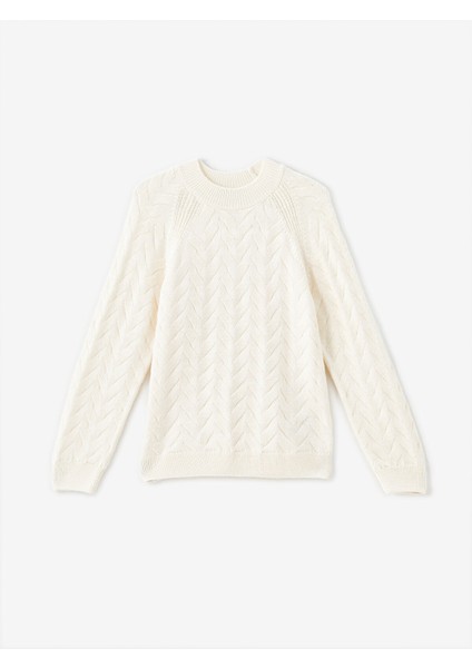 Yeni Sezon Bisiklet Yaka Kendinden Desenli Kadın Triko Kazak indirimleri