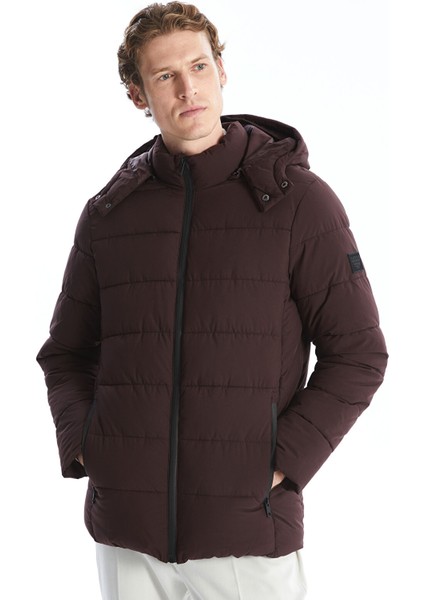 Yeni Sezon Standart Kalıp Kapüşonlu Erkek Şişme Mont